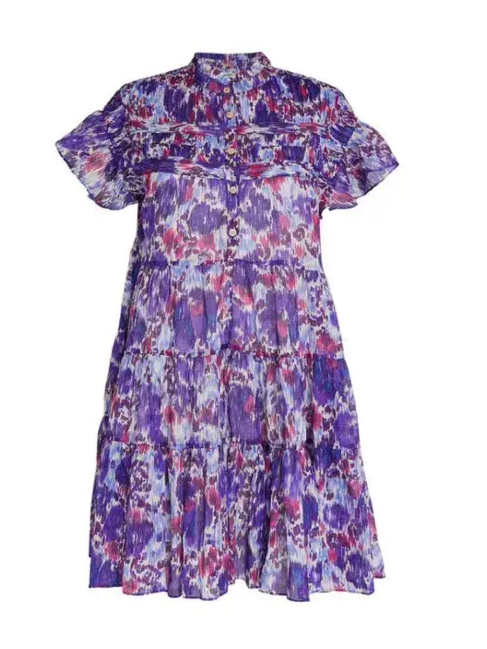 Isabel Marant Purple Floral Tiered Dress